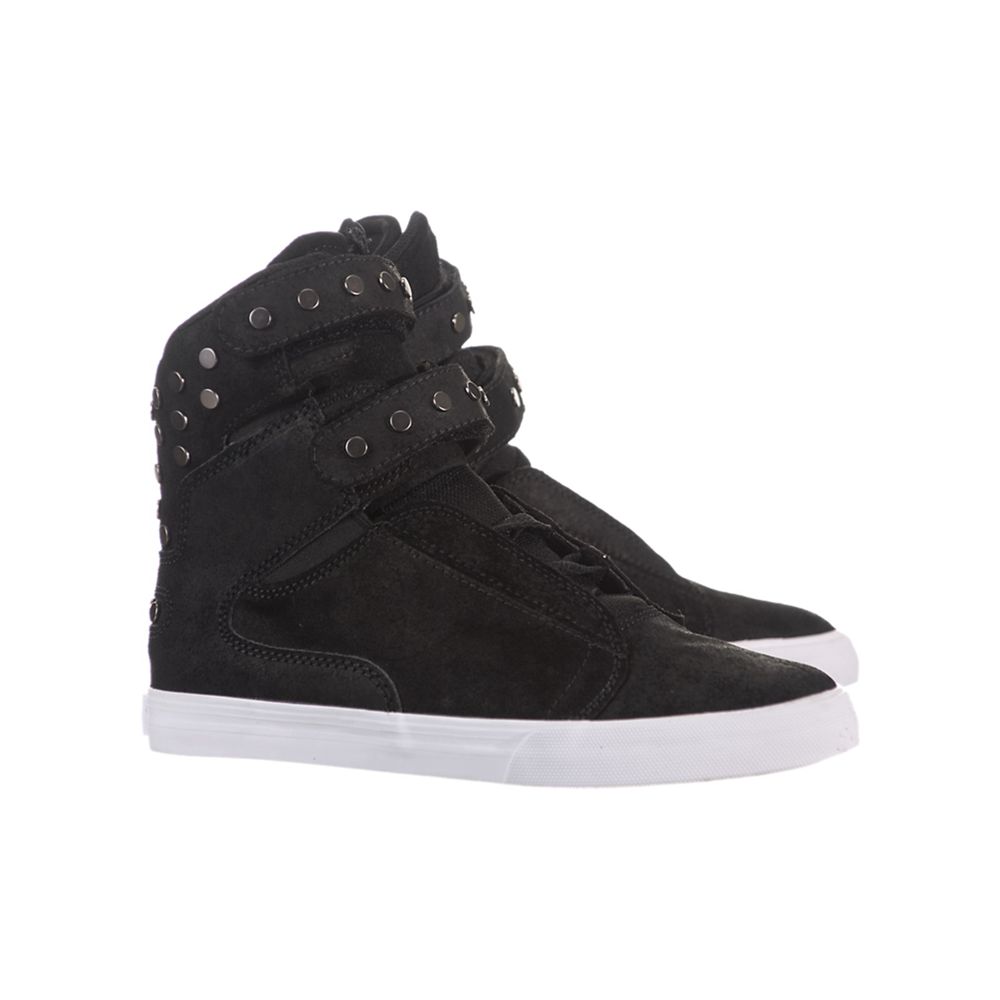 Baskets Montantes Supra Society Noir Black/White Femme | BJR-34541430